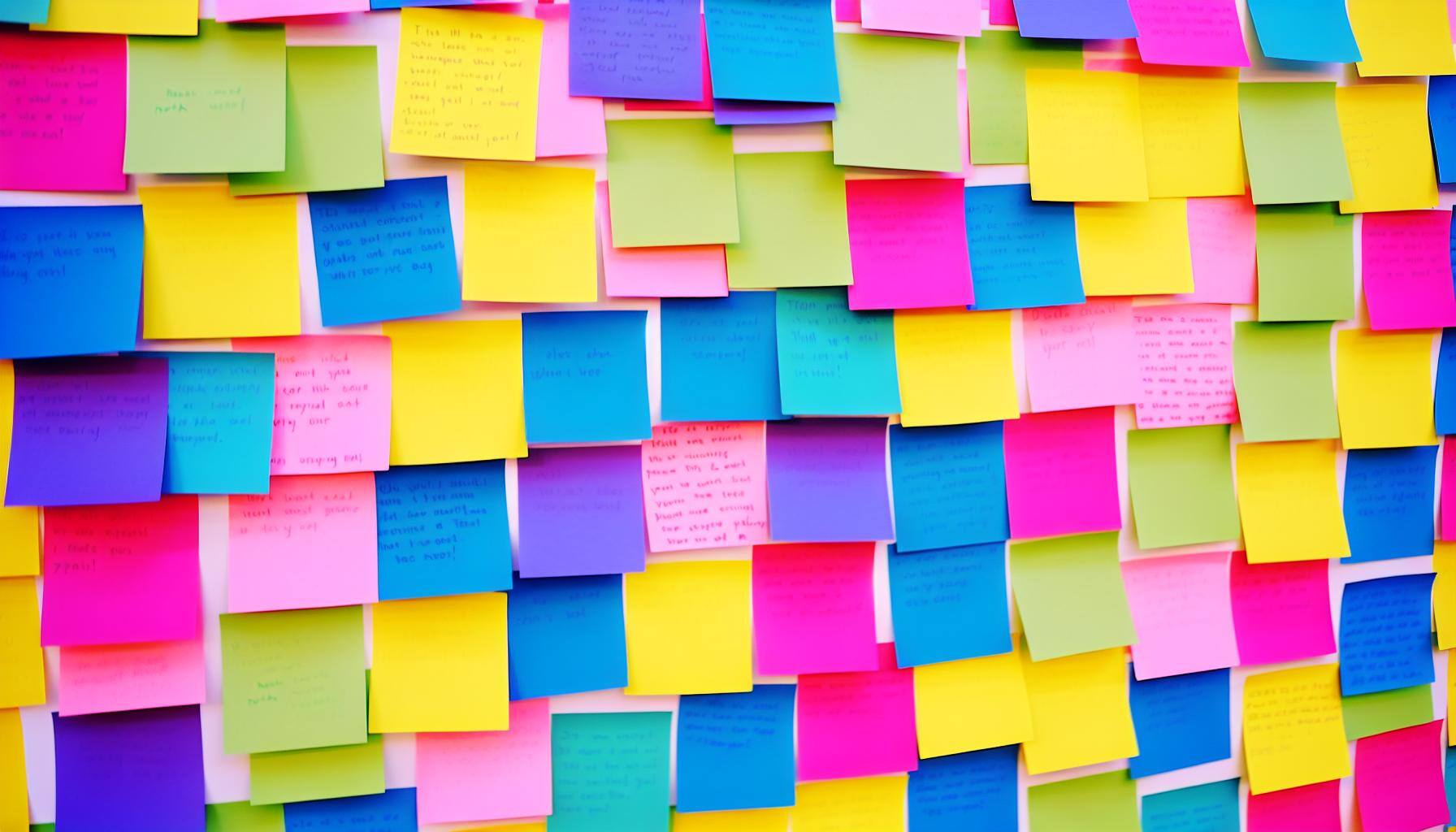 wall of praise sticky notes