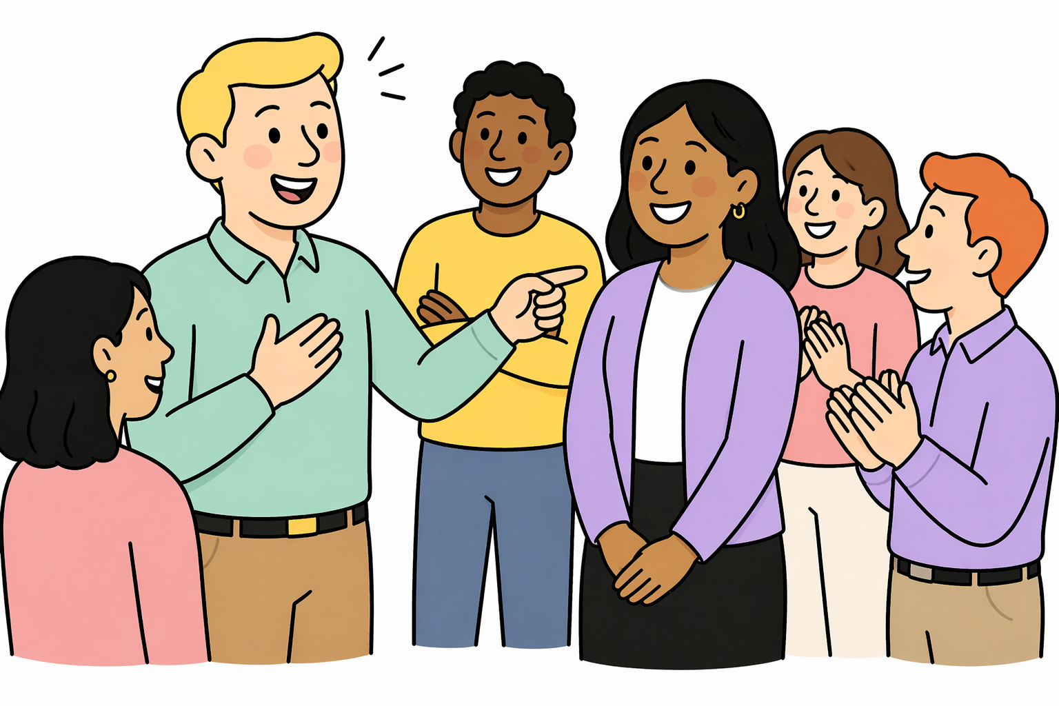 one colleague sharing appreciation about the other at work