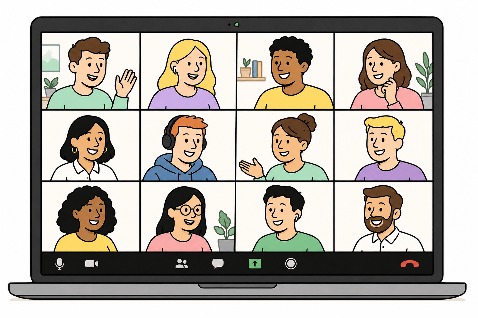 remote team on a video call
