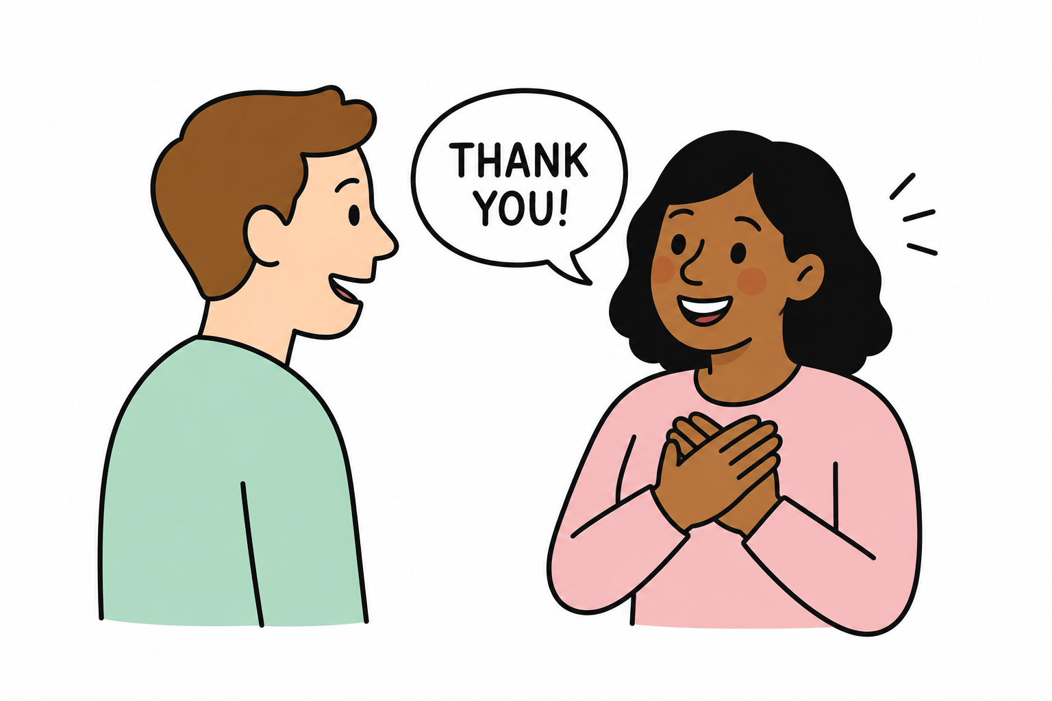 one person saying thank you to another