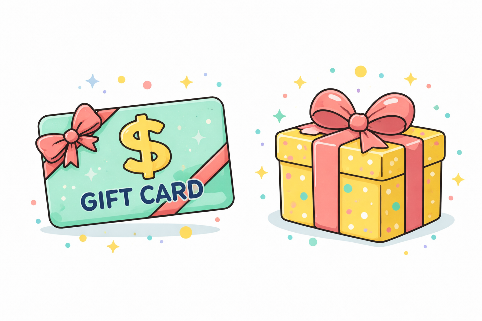 gift card and a wrapped gift