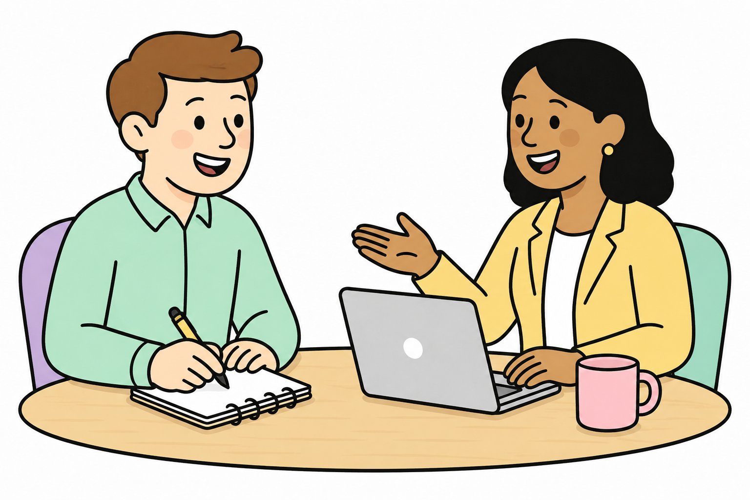 employee and manager in a meeting
