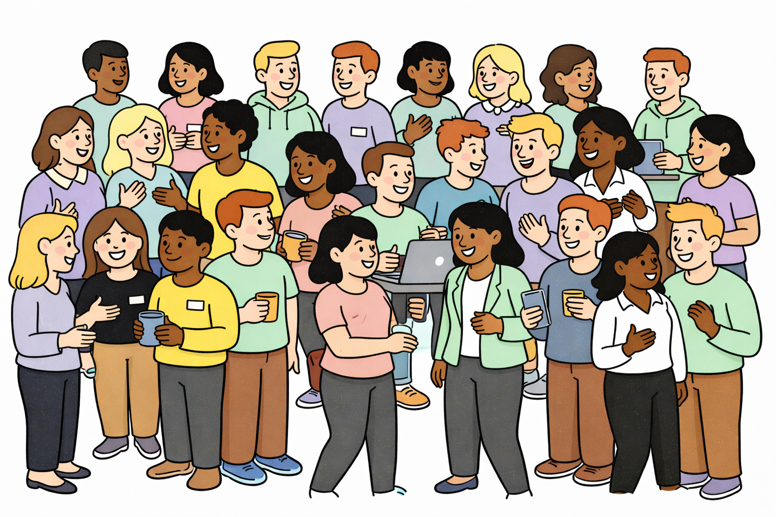 people socializing in the office