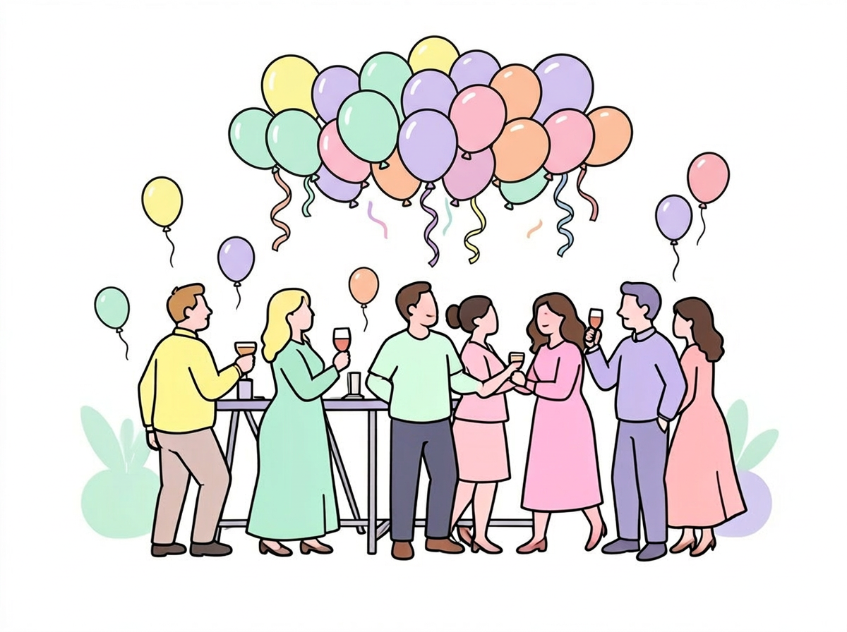 people celebrating at an office party