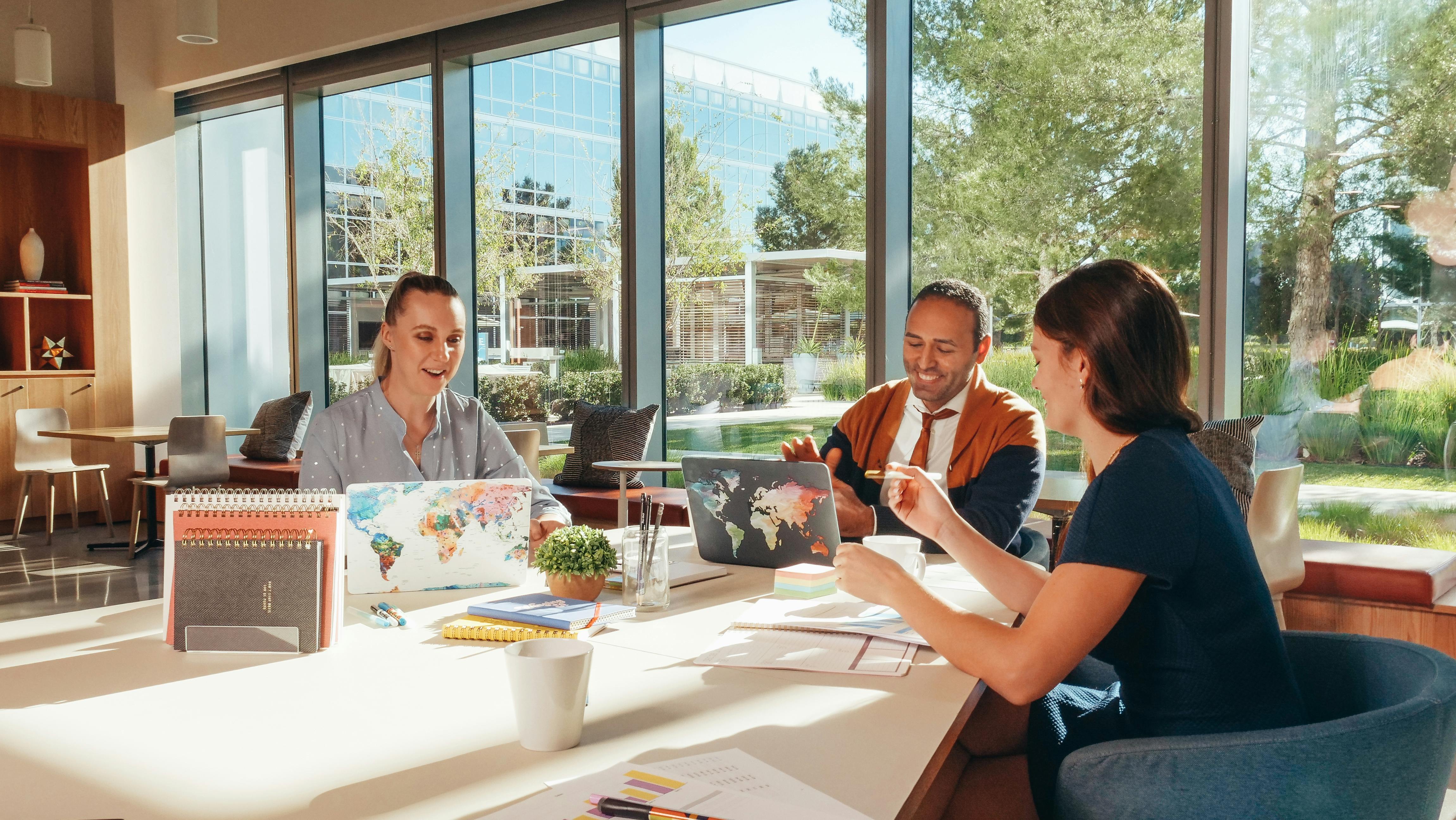 employees in a company meeting