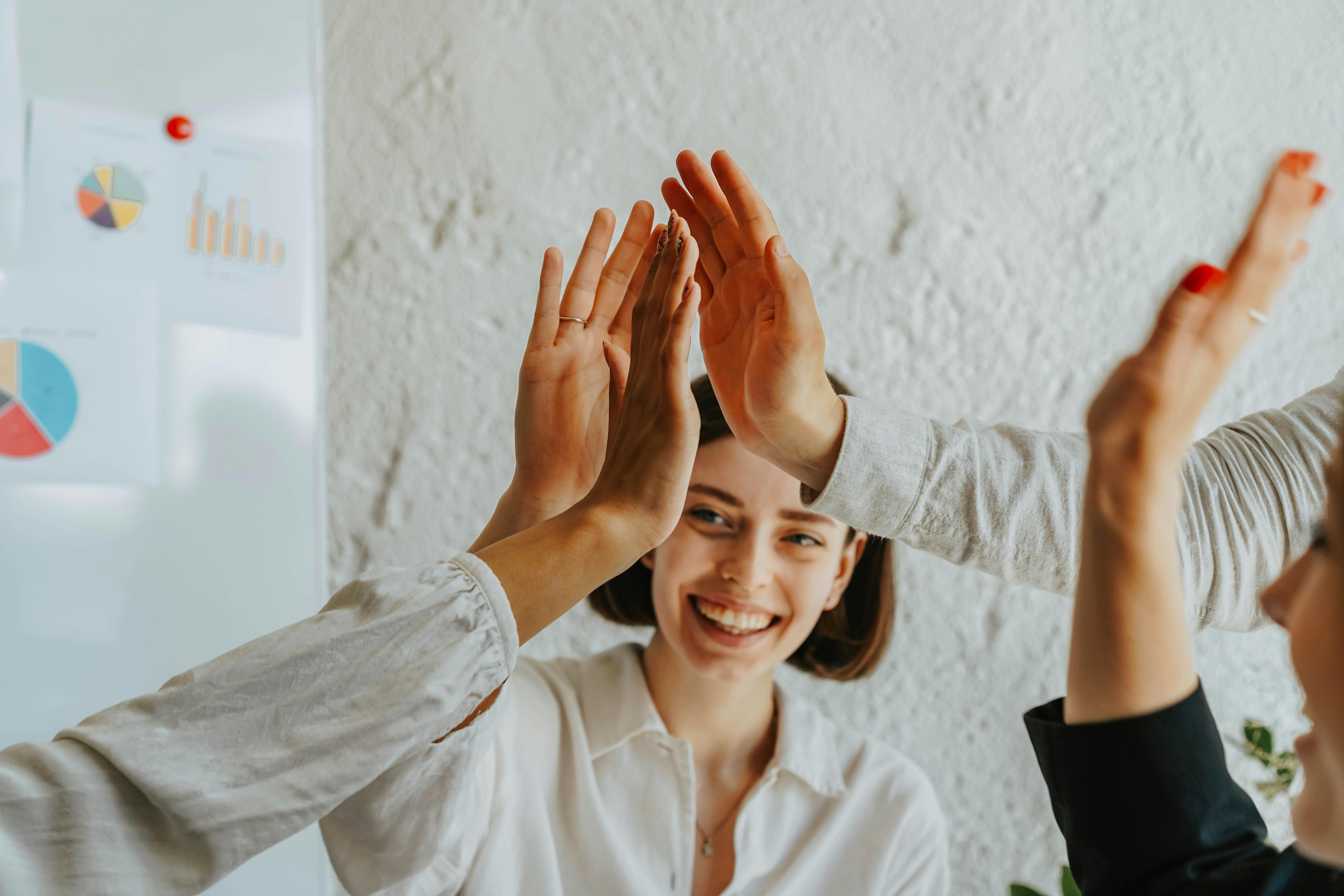 coworkers celebrating success
